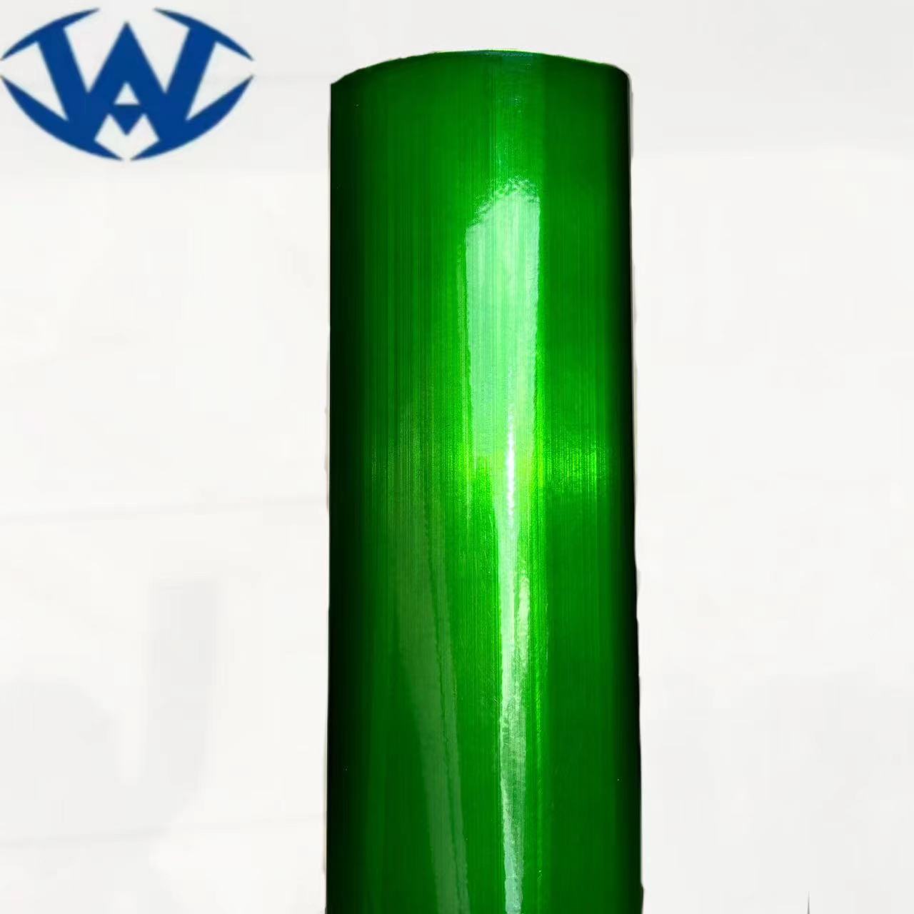 Transparent green powder coating