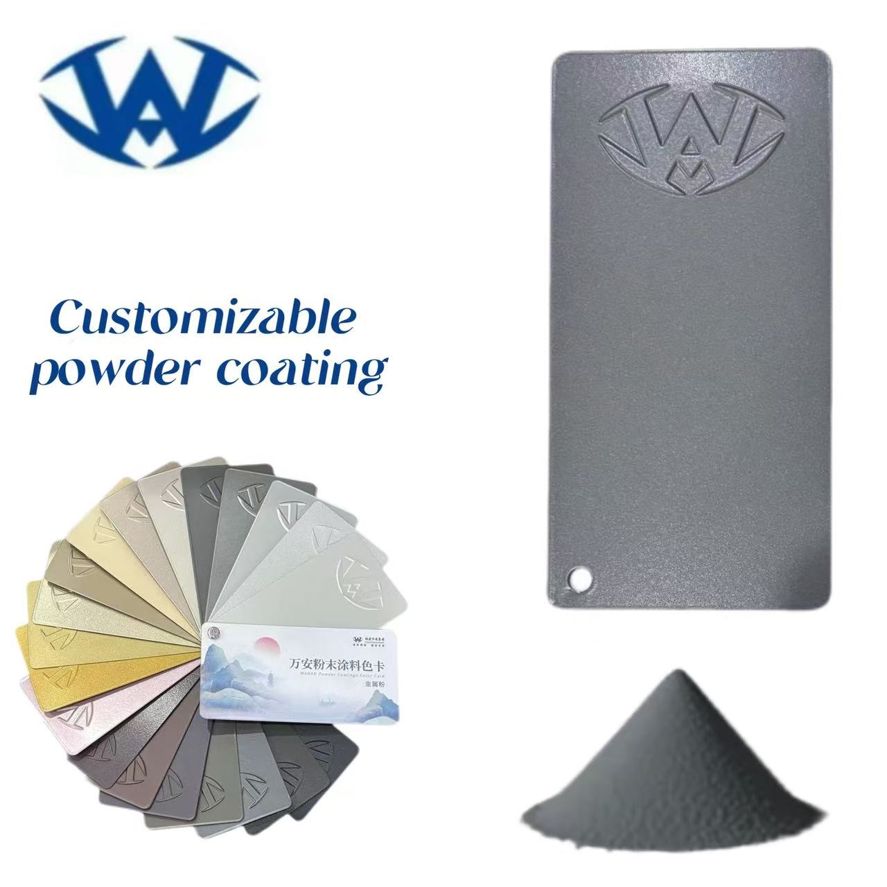 Metallic gloss customizable powder coating - from matte to mirror finish