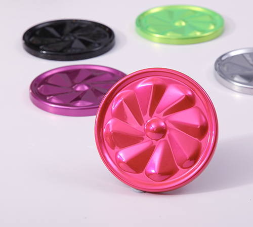 Bonded pink metallic powder coating